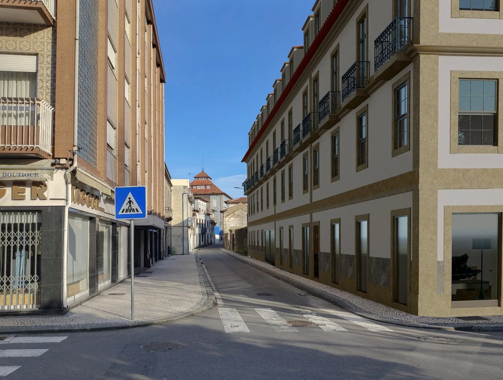Oliveira Plaza, vista noturna da fachada reabilitada em Oliveira de Azeméis