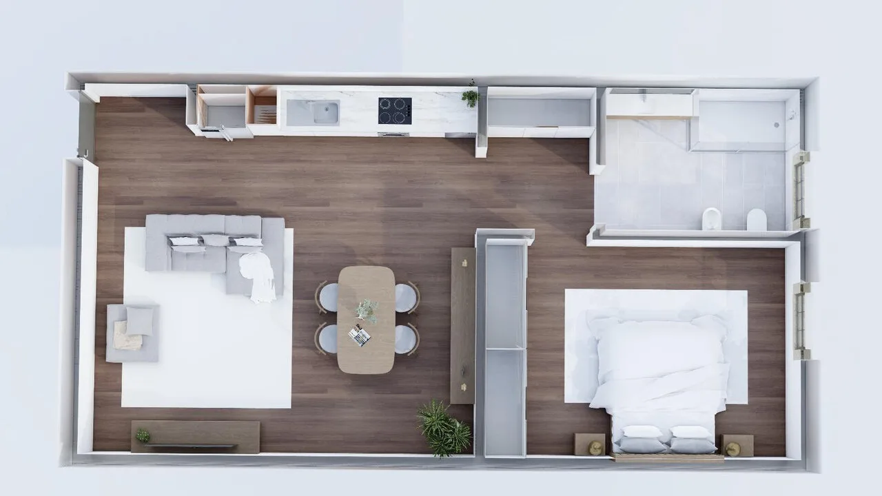 Planta de apartamento tipo, Oliveira Plaza, vista de cima